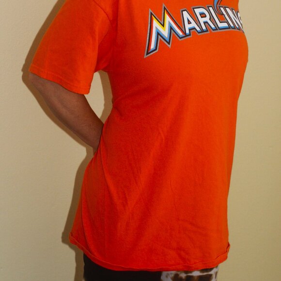 Marlins FL Mattingly 8 Monster Baseball Gildan Graphic Double Tee - Picture 3 of 6